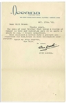 Stan Laurel Letter Signed With His Full Name -- Laurel Sends His Sympathies Following a Cancer Diagnosis -- With PSA/DNA COA